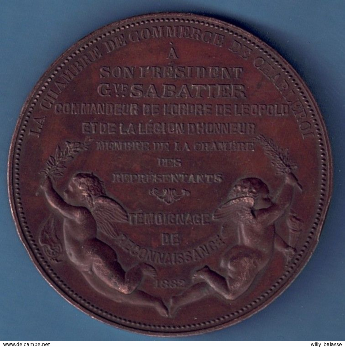 Médaille G Sabatier Chambre Des Représentants Témoignage De Reconnaissance / Légion D'honneur ... 1882 / Charles Wiener - Professionnels / De Société