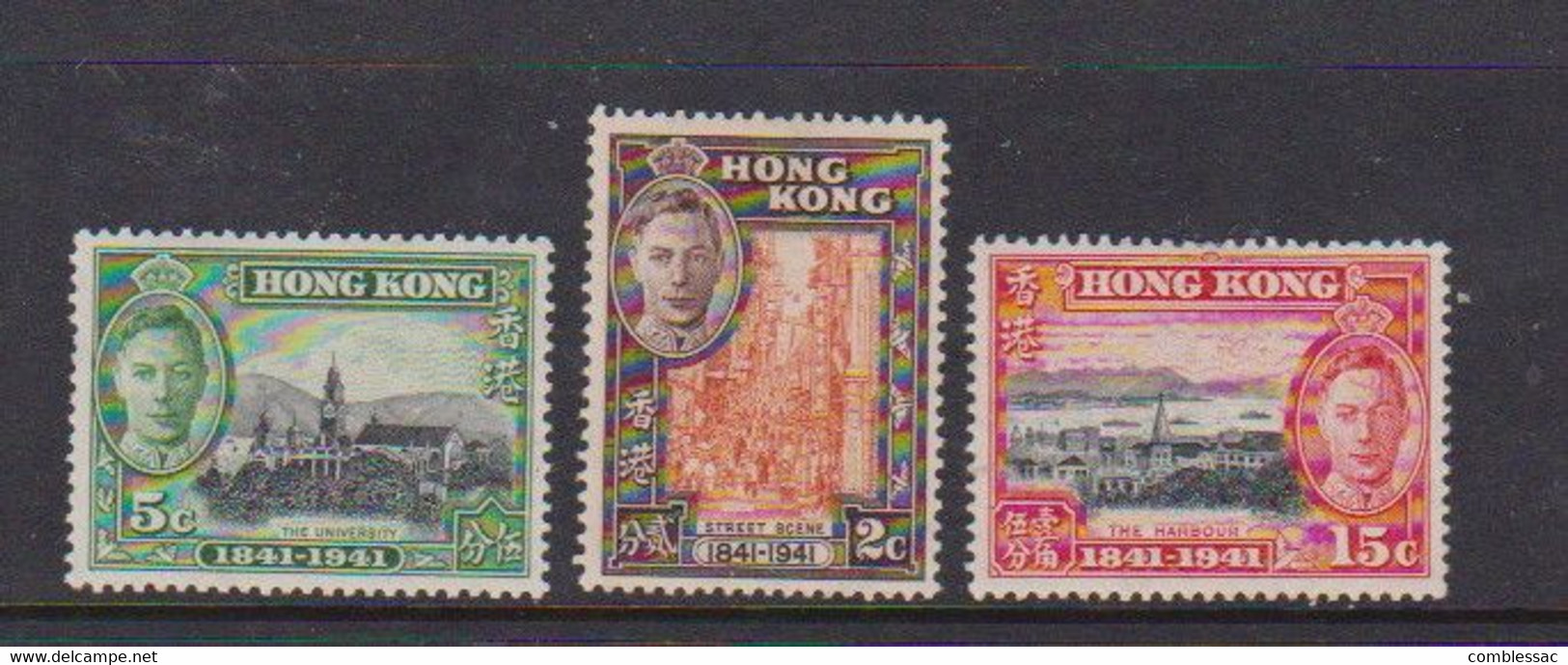 HONG  KONG    1941    Centenary  Of  British  Occupation    Part  Set  Of  3    MH - Unused Stamps