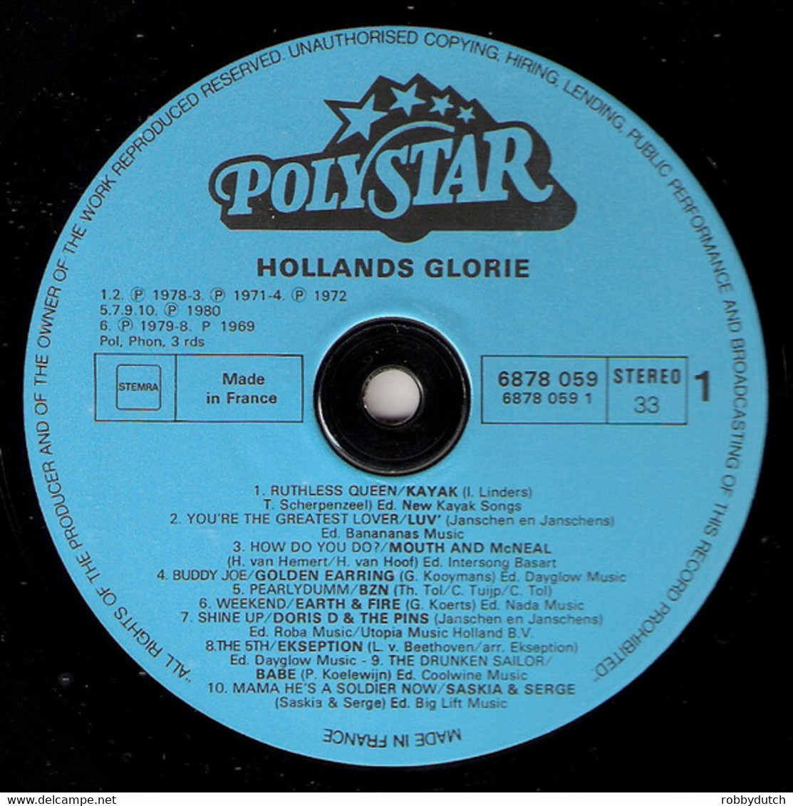 * LP *  HOLLANDS GLORIE - KAYAK / GOLDEN EARRING / EKSEPTION / CATS / EARTH & FIRE A.o.  (Holland 1980) - Compilations