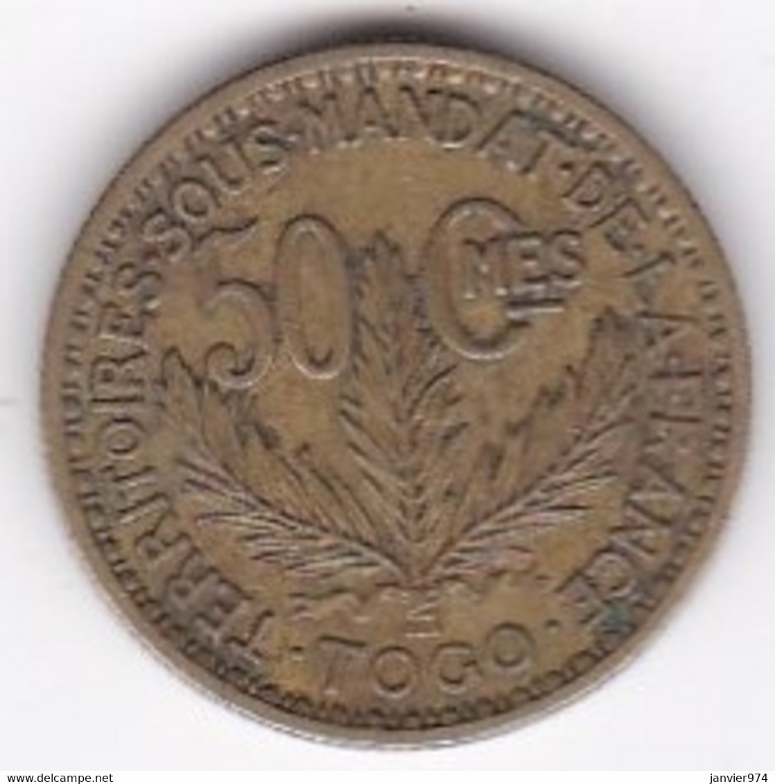 Territoire Sous Mandat De La France. Togo. 50 Centimes 1924. En Bronze Aluminium,  Lec# 7 - Togo