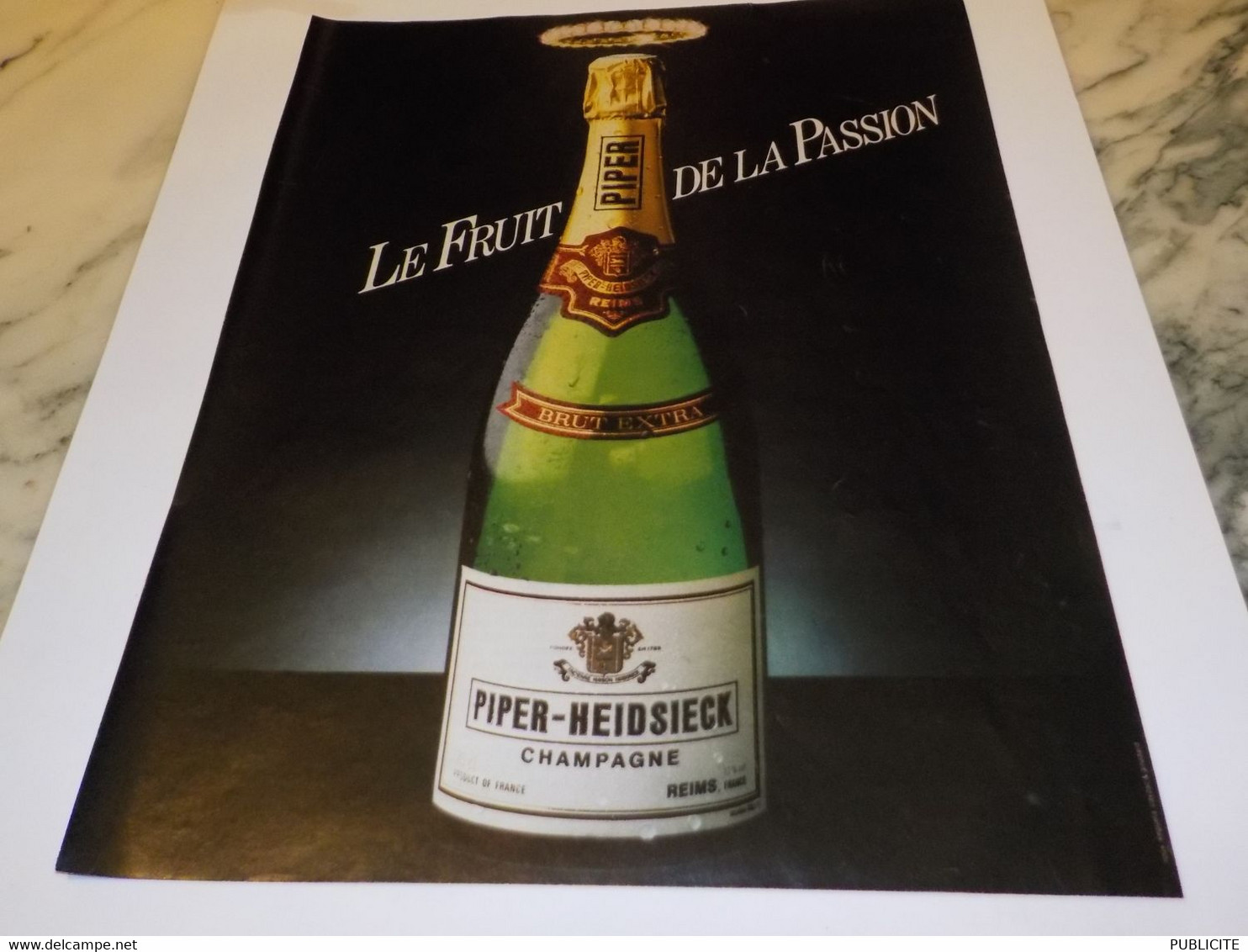 ANCIENNE  PUBLICITE FRUIT DE LA PASSION CHAMPAGNE PIPER HEIDSIECK 1981 - Alcools