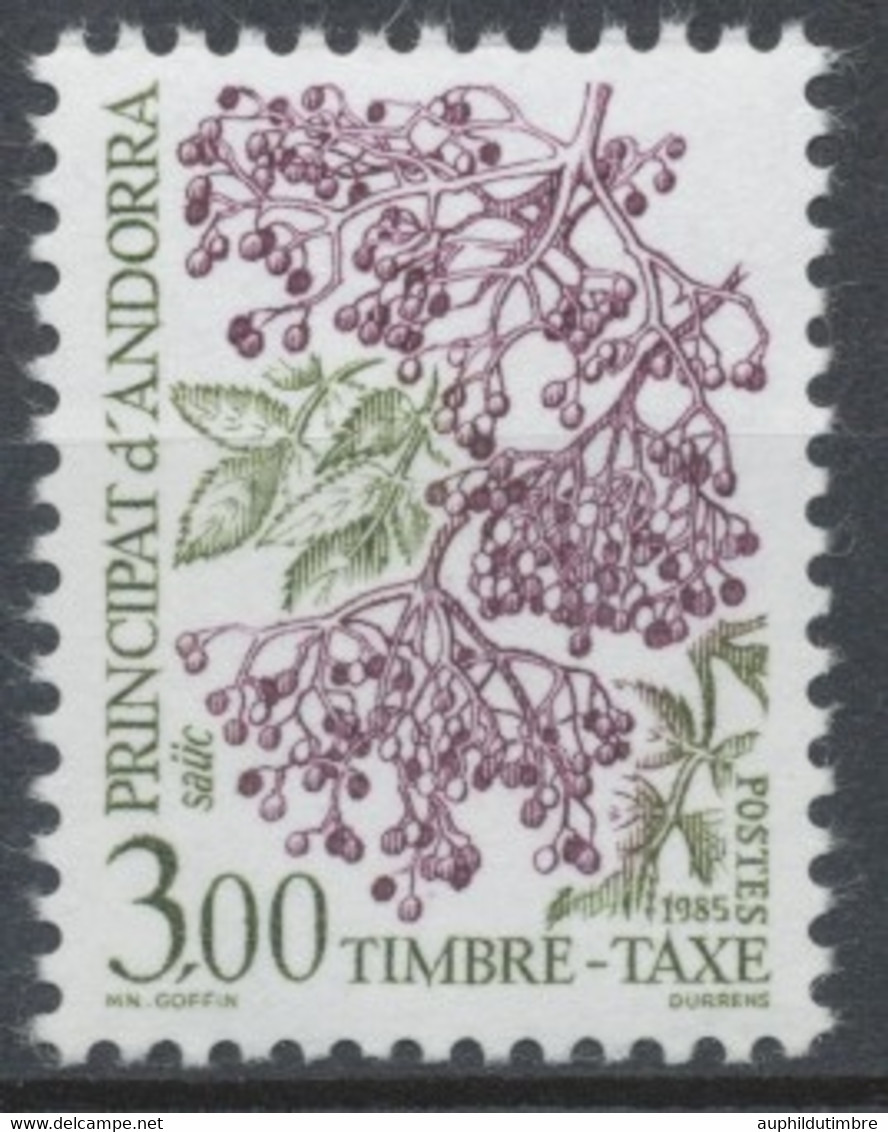 Andorre FR Timbre-Taxe N°60 3f. Flore N** ZAT60 - Neufs