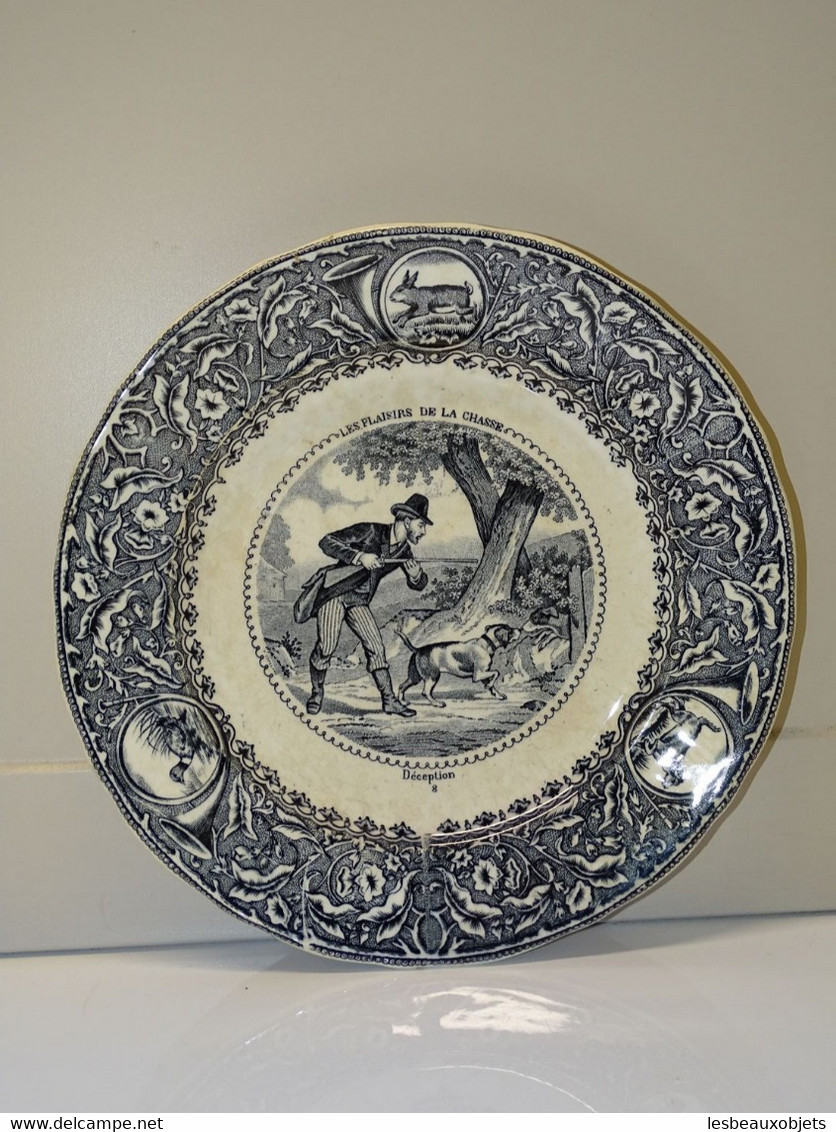 *BELLE ANCIENNE ASSIETTE J.VIEILLARD LES PLAISIRS DE LA CHASSE COLLECTION déco   E