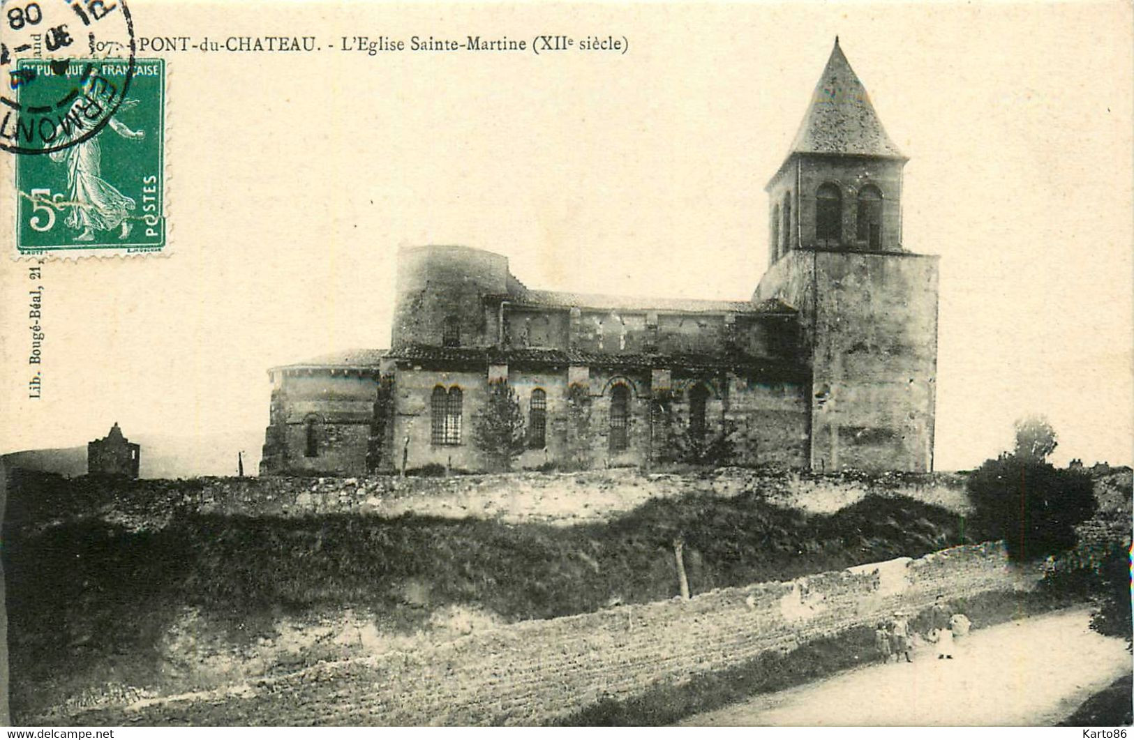 Pont Du Château * Un Coin Du Village Et église Ste Martine * Enfants Villageois - Pont Du Chateau