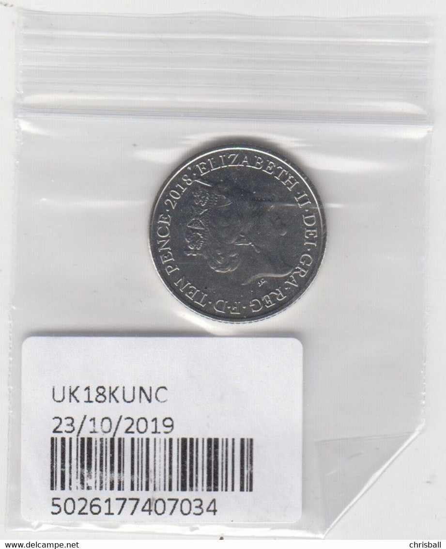 Great Britain UK 10p Coin 2018 A-Z (K - King Arthur) - 10 Pence & 10 New Pence