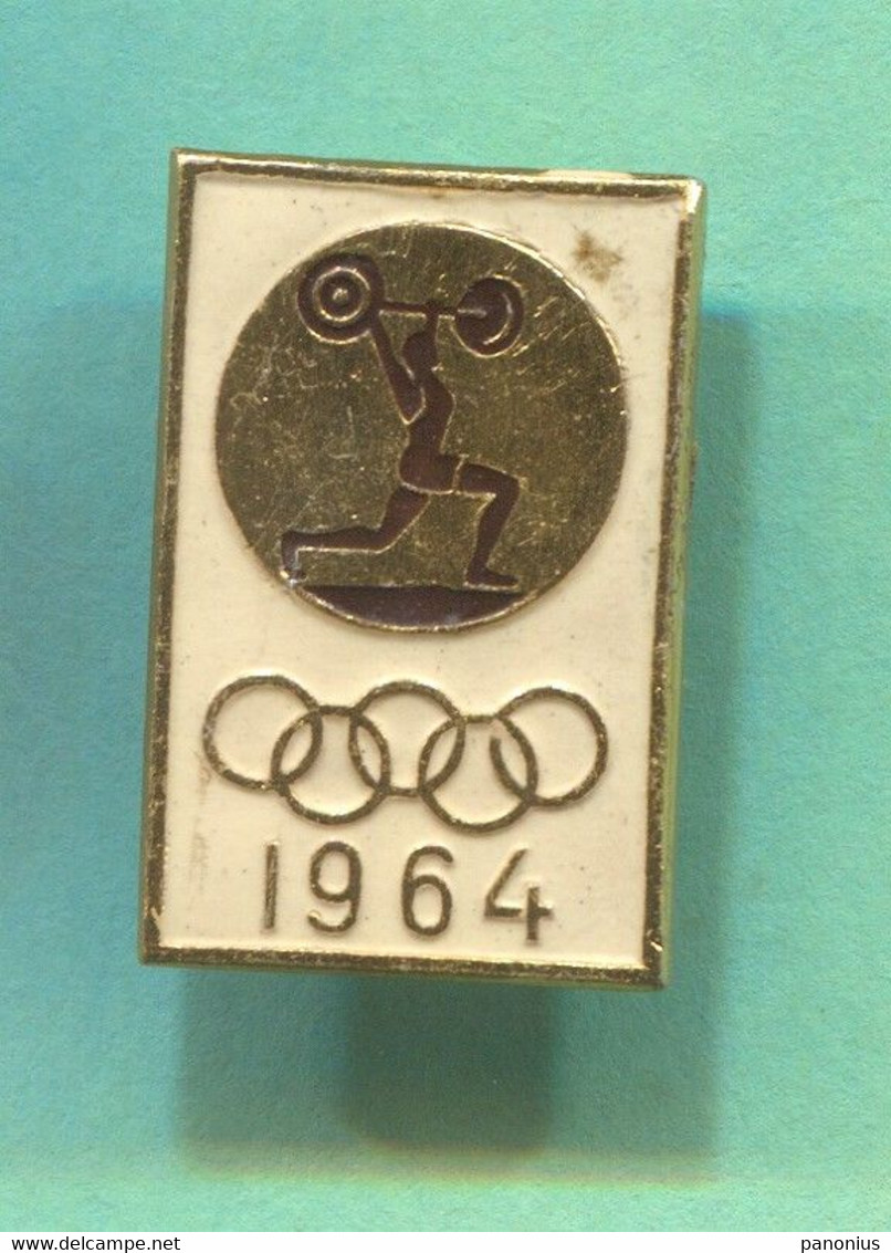 WEIGHTLIFTING - Olympiade 1964. Vintage Pin Badge, Abzeichen - Weightlifting