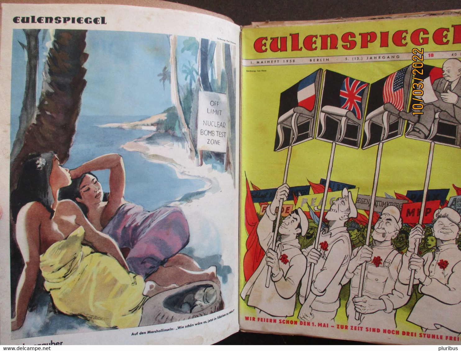 GERMANY GDR DDR EULENSPIEGEL 1958 PROPAGANDA HUMOUR SATIRE COMICS MAGAZINES   ,4-2 - Sonstige & Ohne Zuordnung