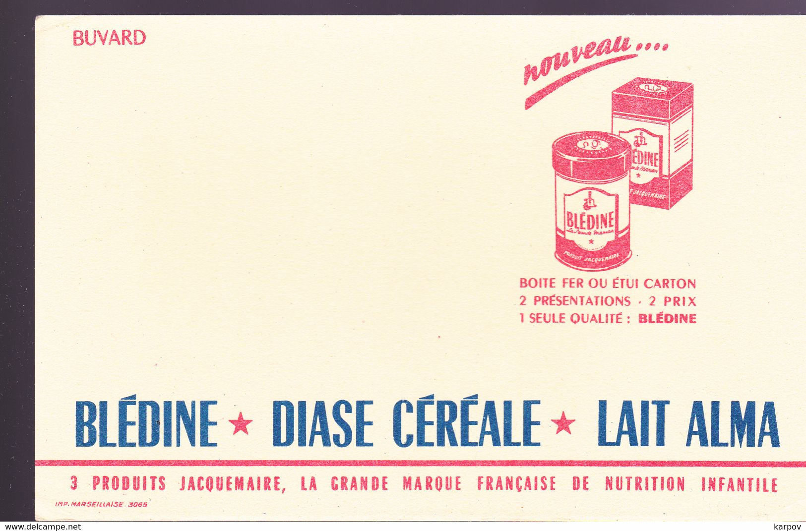 BUVARDS -  JACQUEMAIRE - BLÉDINE  DIASE & LAIT - Dairy