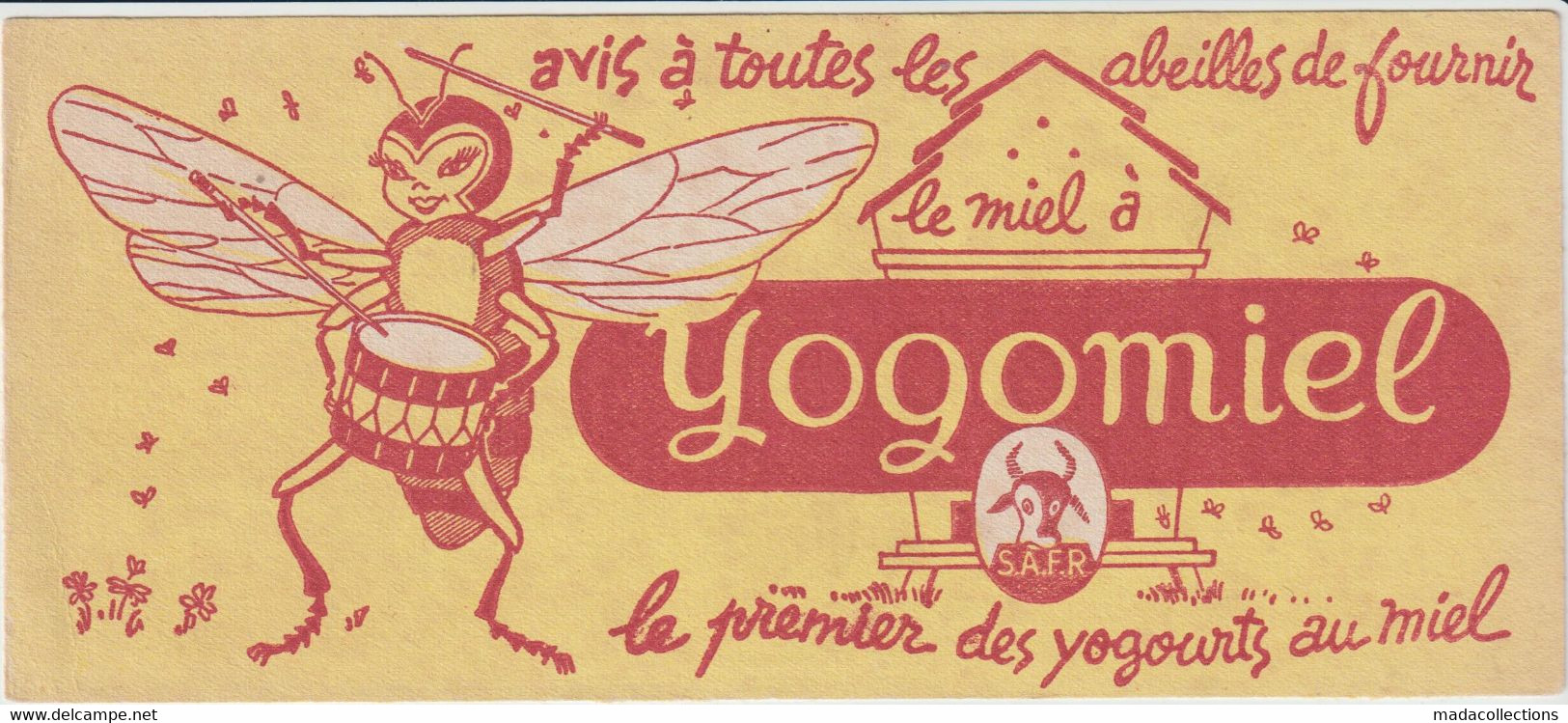 Buvard - YOGOURTS Au Miel - Abeille -  Yogomiel - Dairy