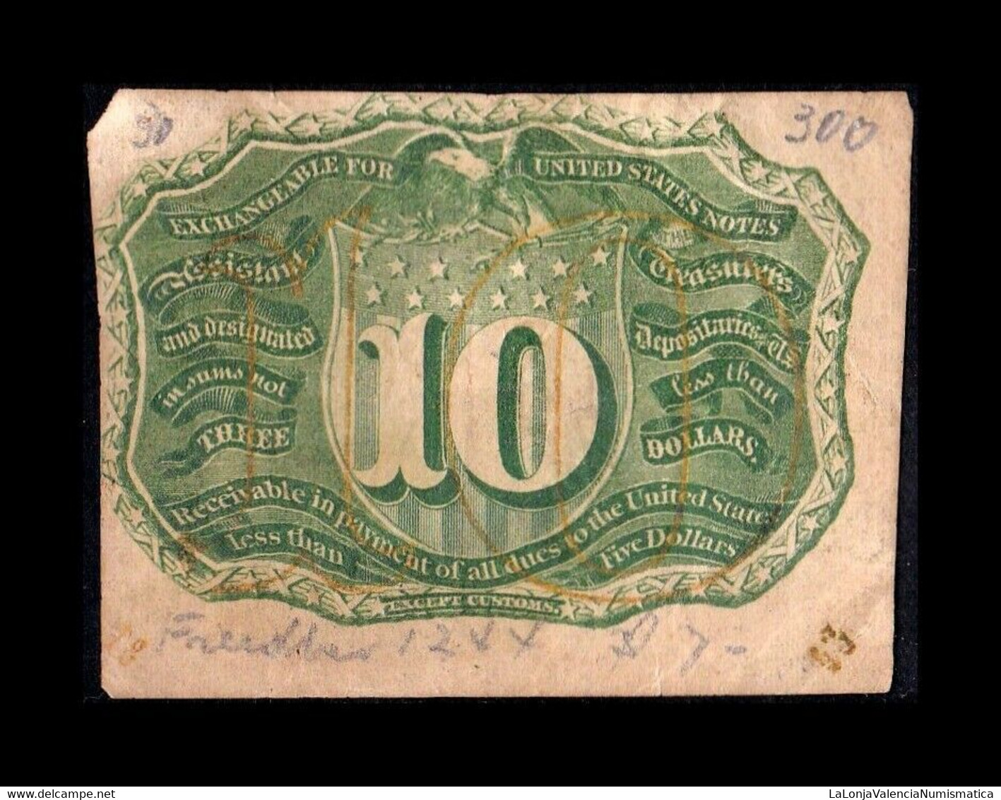 Estados Unidos United States 10 Cents George Washington 1863 Pick 102c BC+ F+ - 1863 : 2° Issue