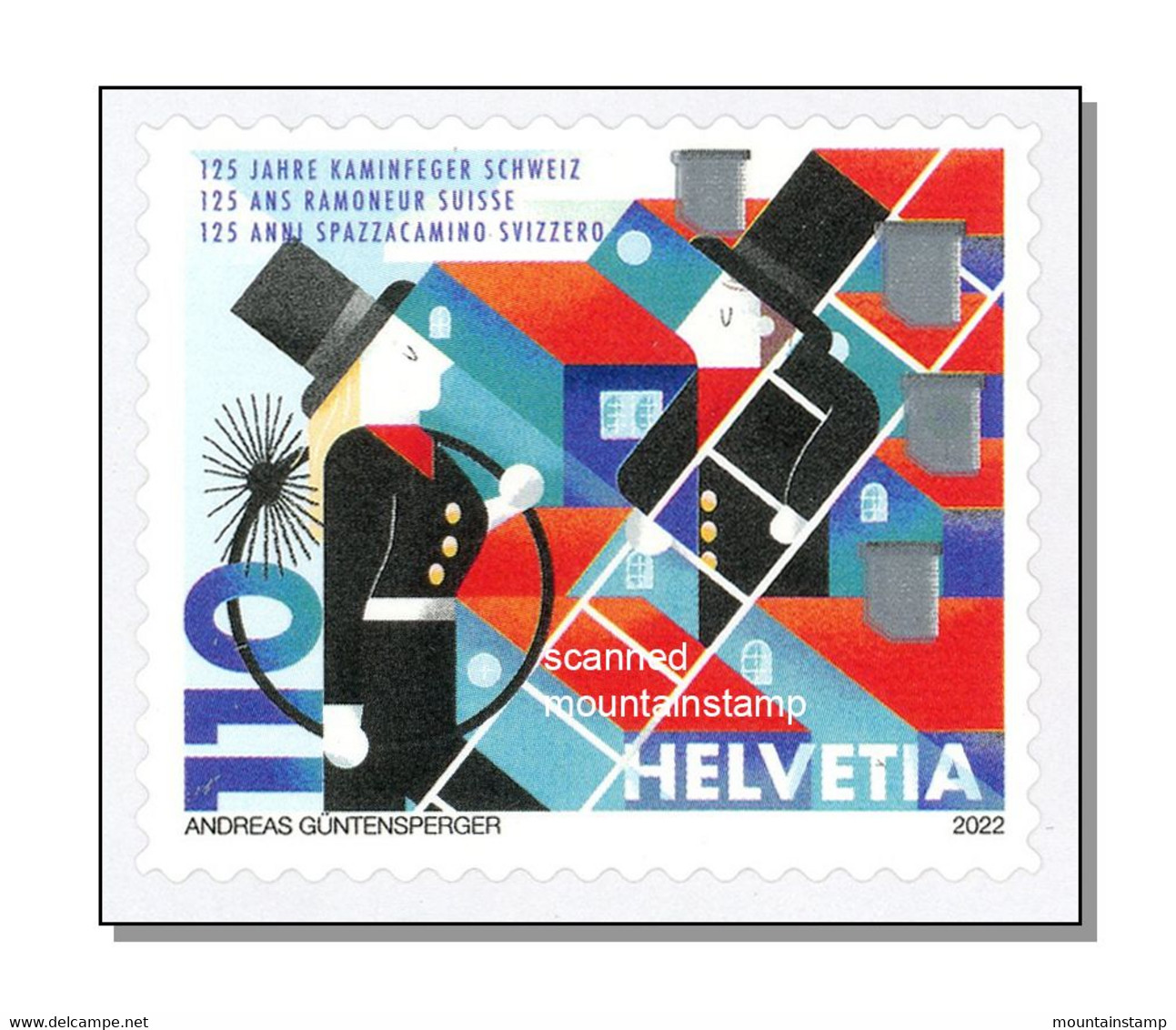 Switzerland 2022 (2022/1) 125 Years Chimney Sweeper  Switzerland Kaminfeger - MNH ** - Ungebraucht