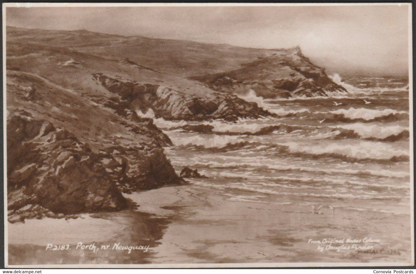 Douglas Pinder - Porth, Near Newquay, Cornwall, C.1940 - Sweetman RP Postcard - Newquay