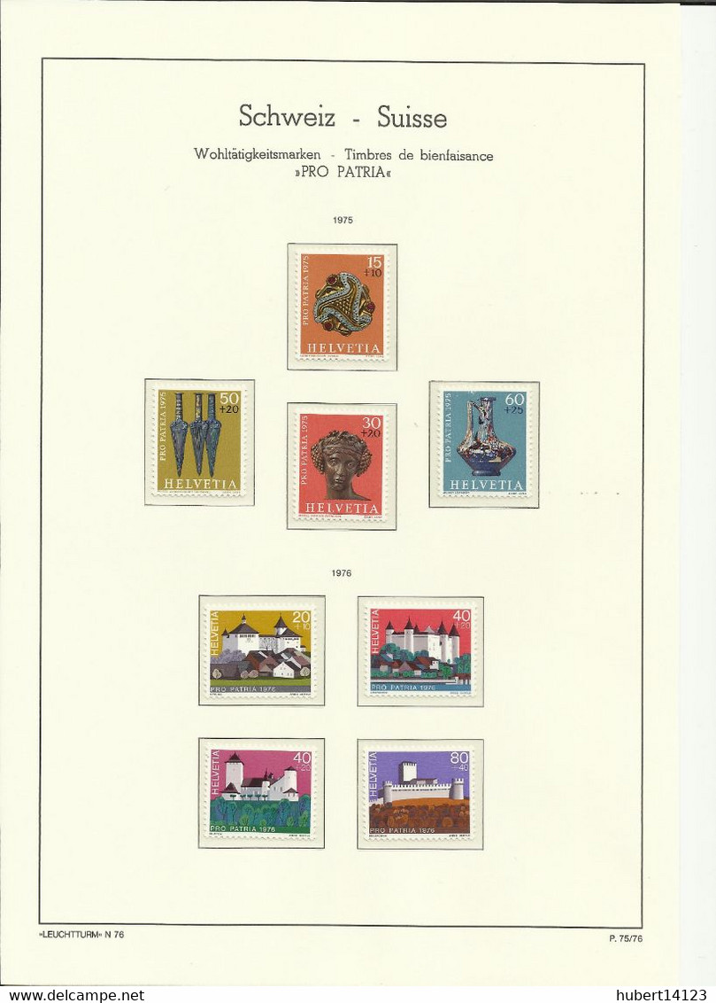 SUISSE 1974 à 1976  majorité neuf sans charnière MNH ou oblitéré