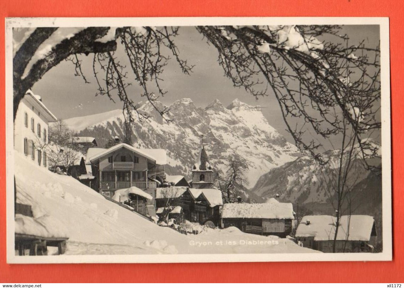 NAF-13 Gryon En Hiver Village Et Les Diablerets  Butner 74. Circ. 1929 - Gryon