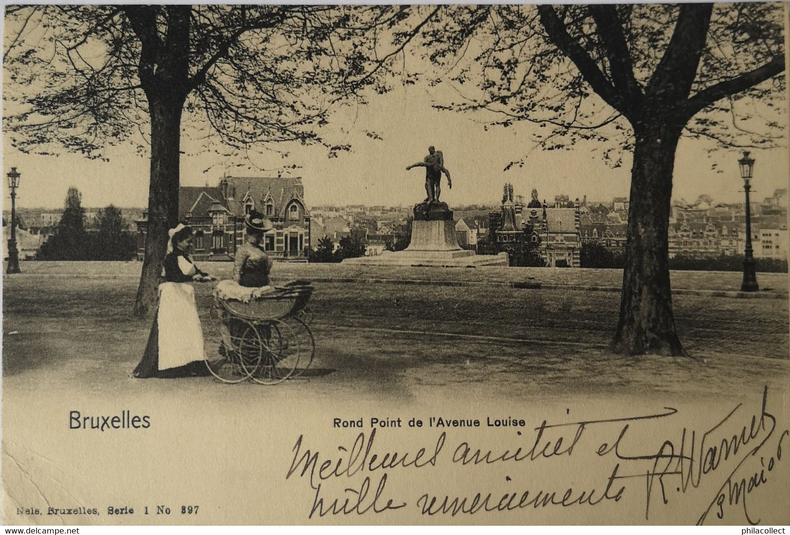 Bruxelles // Rond Point De L' Avenue Louise (dienstmeisje) 1906 - Autres & Non Classés