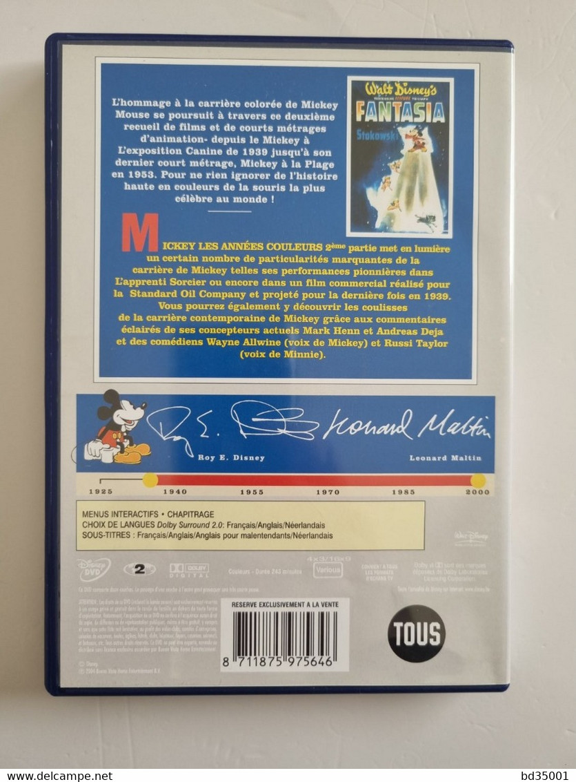 DVD Original WALT DISNEY TREASURES - Mickey Les Années Couleurs Partie 2 - Edition Double DVD - Etat Neuf - Cartoons