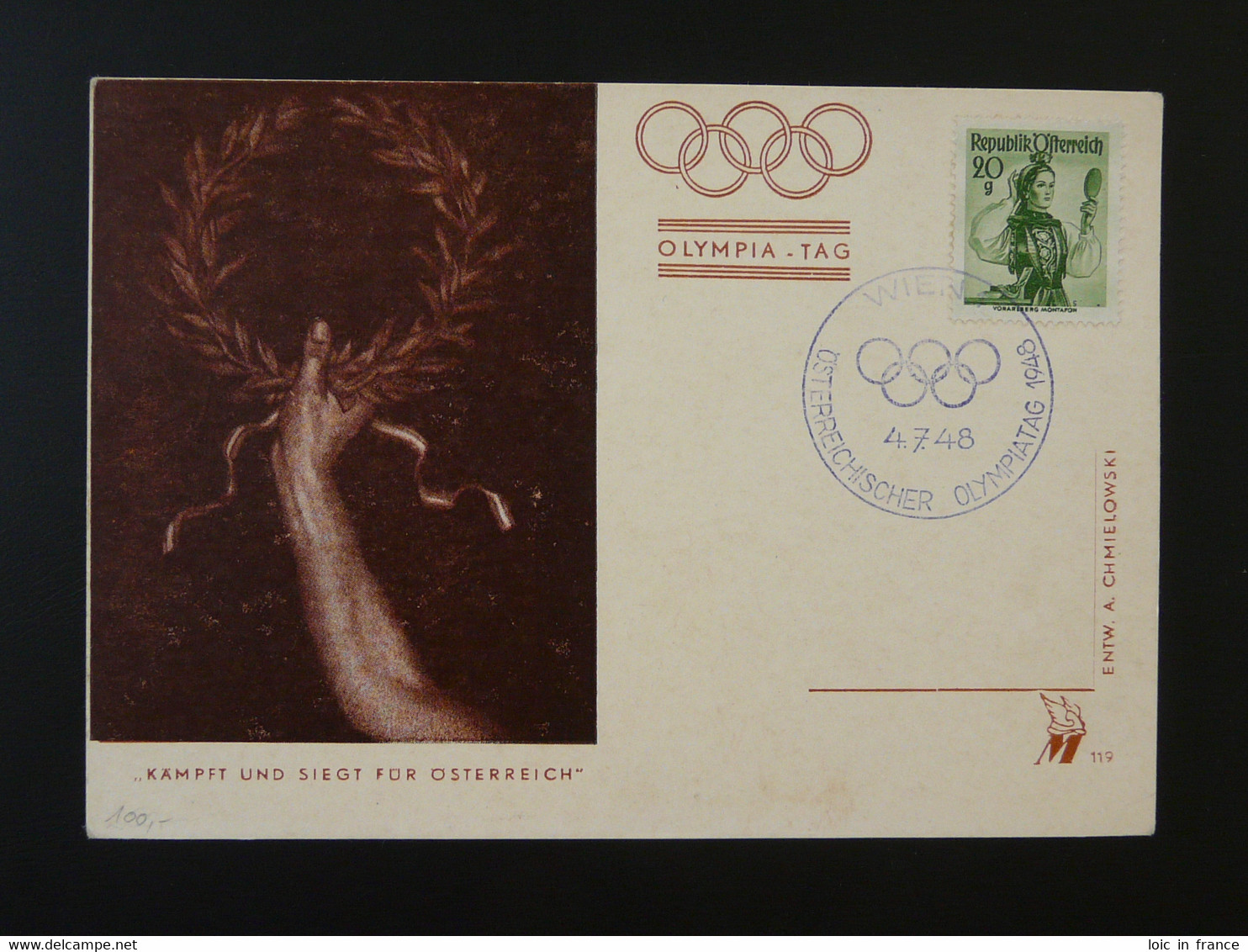 Carte Postcard Jeux Olympiques Olympia Tag Olympics Autriche Austria 1948 - Zomer 1948: Londen