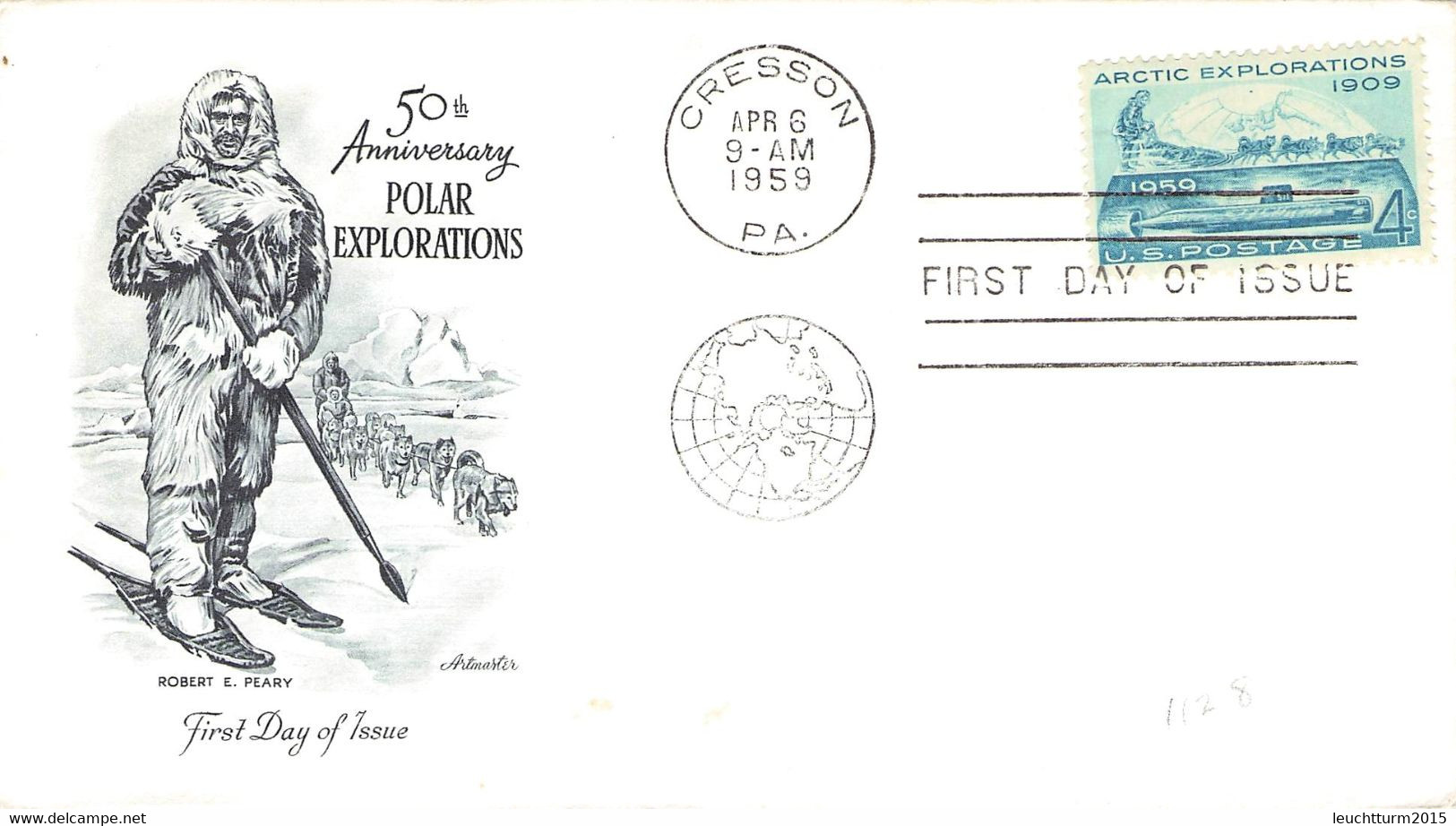 USA - FDC 1959 ARCTIC EXPLORATION Mi #751 / ZO86 - 1951-1960