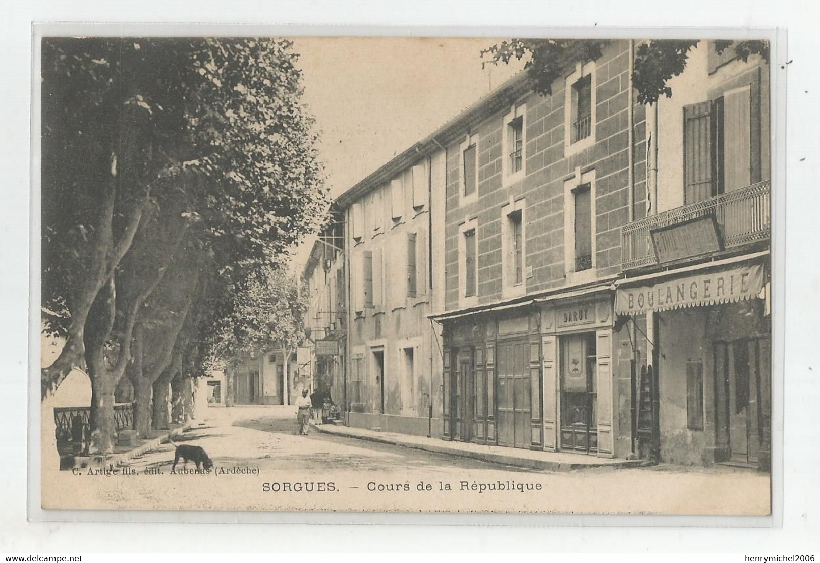 84 Vaucluse Sorgues Tabac Darut Boulangerie Chien Cours De La République Ed Artige D'aubenas - Sorgues