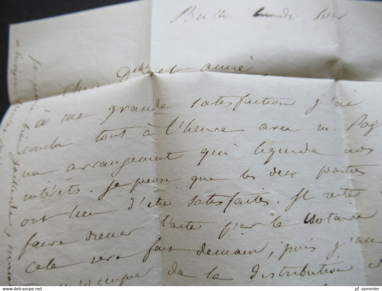 Schweiz 19.10.1854 roter Stempel Suisse Brief ins Elsass Strasbourg Briefpapier Ministere des Travaux publics Mines
