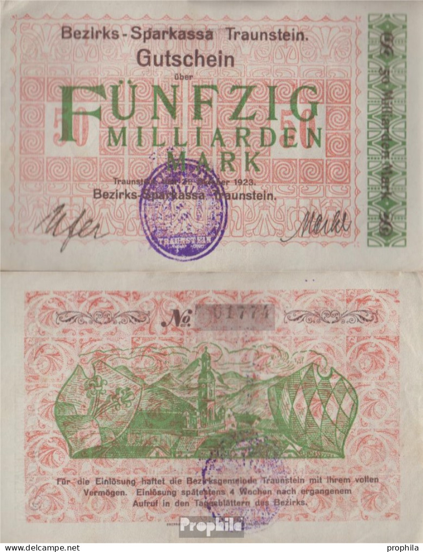 Traunstein Inflationsgeld Sparkassa Traunstein Gebraucht (III) 1923 50 Milliarden Mark - 50 Milliarden Mark