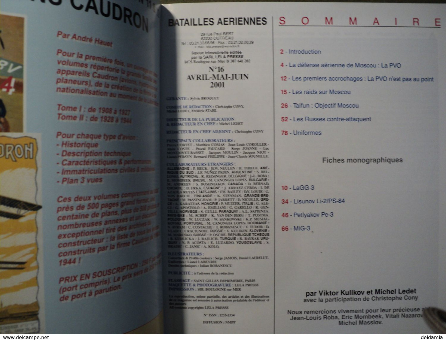 WW2. BATAILLES AERIENNES N°16 D AVRIL 2001. OBJECTIF MOSCOU OPERATION TAIFUN / UNIFORME LA LUFTWAFFE.... - French