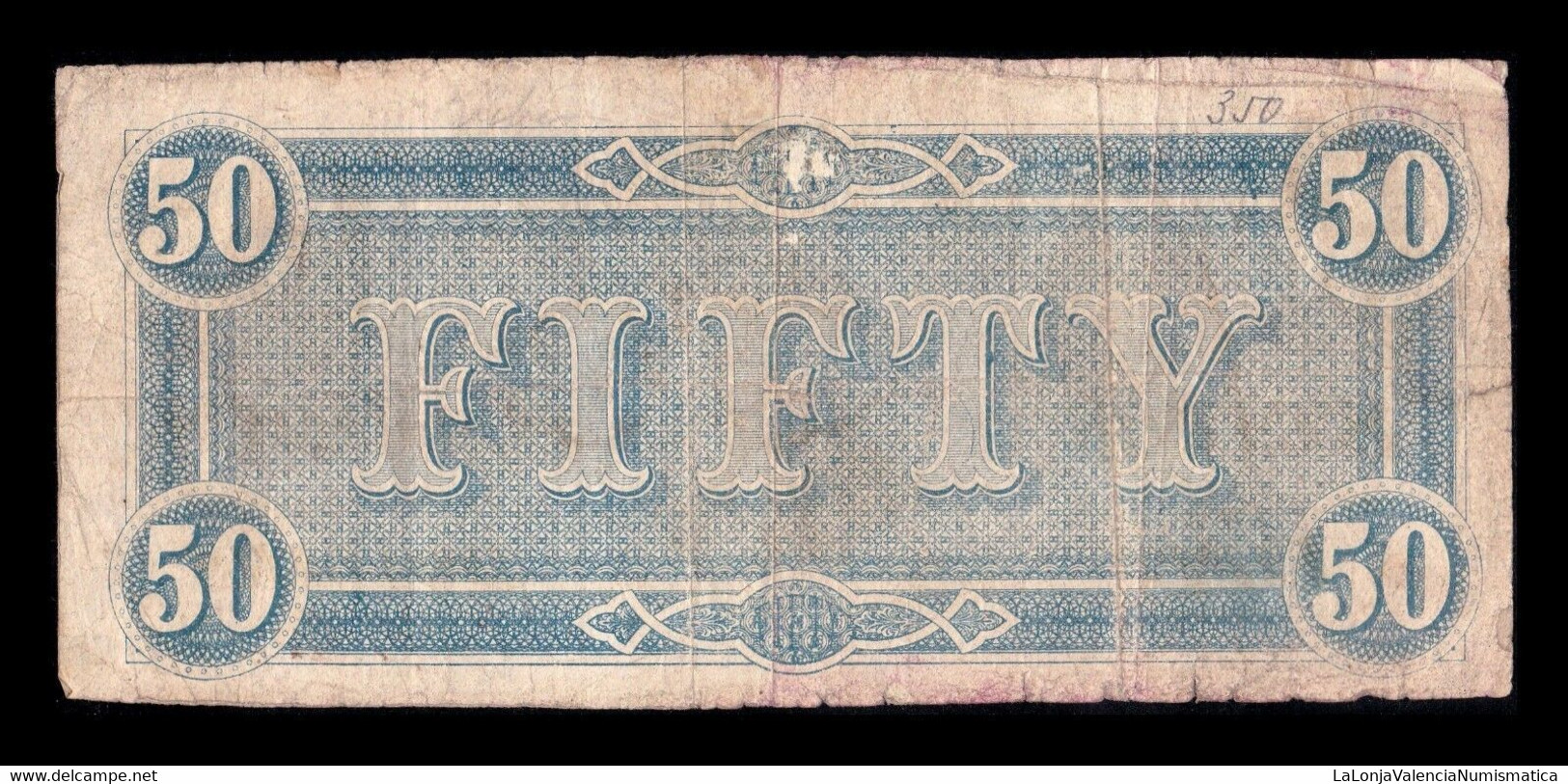 Estados Unidos United States 50 Dollars 1864 Pick 70 Confederate States Of America Richmond - Confederate Currency (1861-1864)