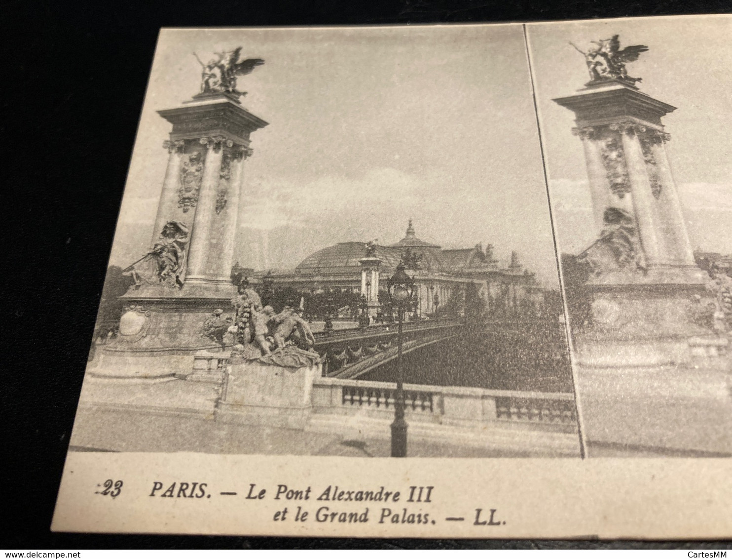 Paris RARE Carte Postale Stéréo Le Pont Alexandre III Et Le Grand Palais - Cartes Stéréoscopiques