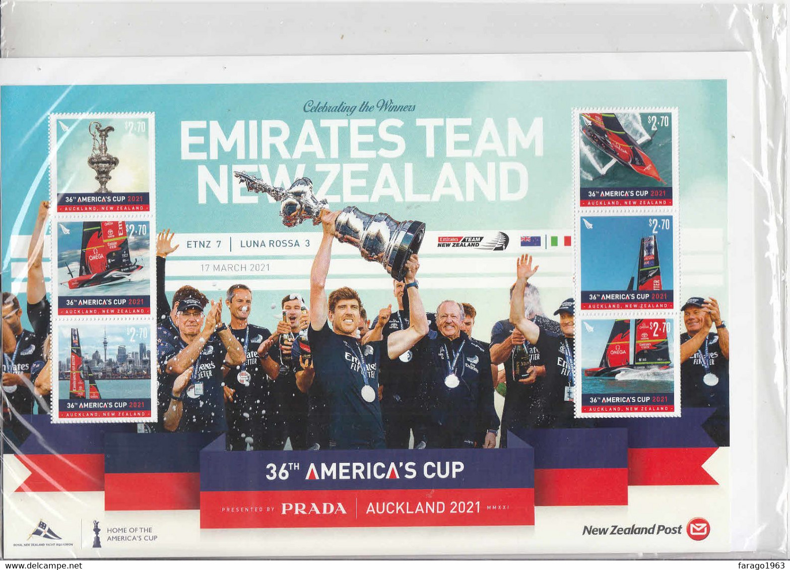 2021 New Zealand America's Cup Winners  Sailing HUGE Souvenir Sheet MNH @ BELOW Face Value - Ongebruikt