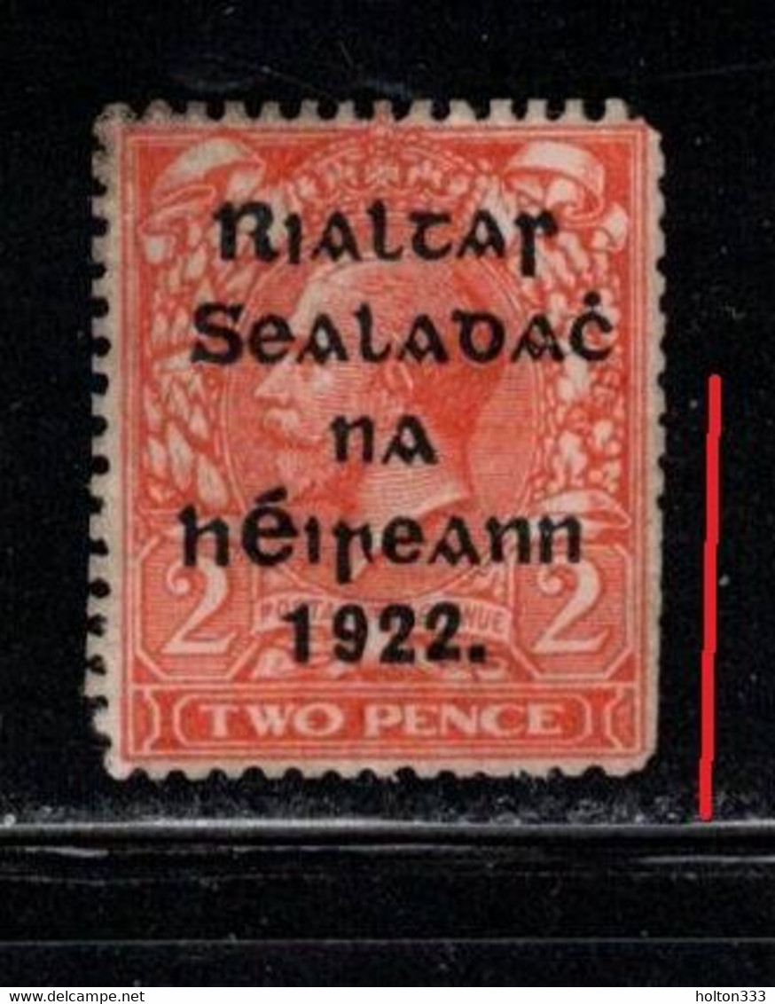 IRELAND Scott # 22 Unused NO GUM - With Provisional Overprint - Trimmed Perfs - Neufs