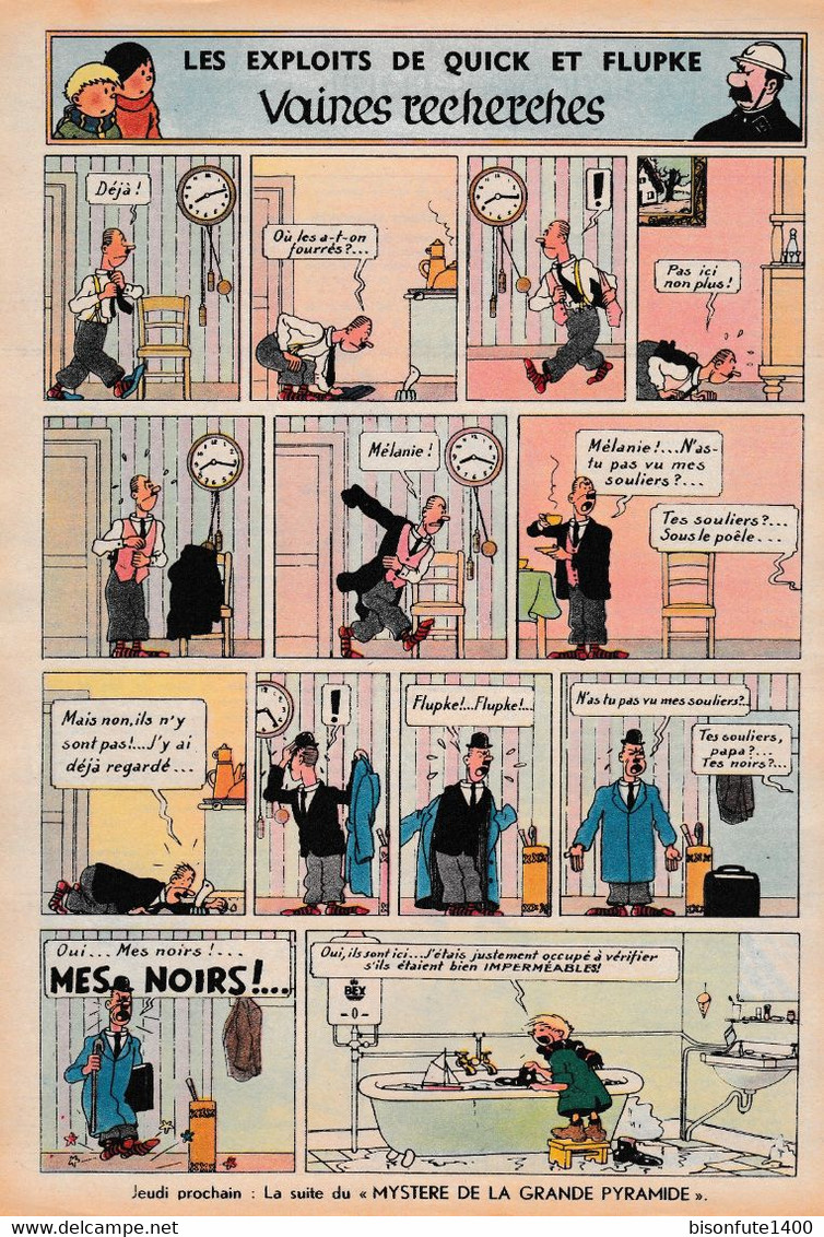 TINTIN - Hergé : Les Aventures De Quick Et Flupke Couleur Datant De 1952 Et Paru Dans Le Journal TINTIN. - Quick Et Flupke