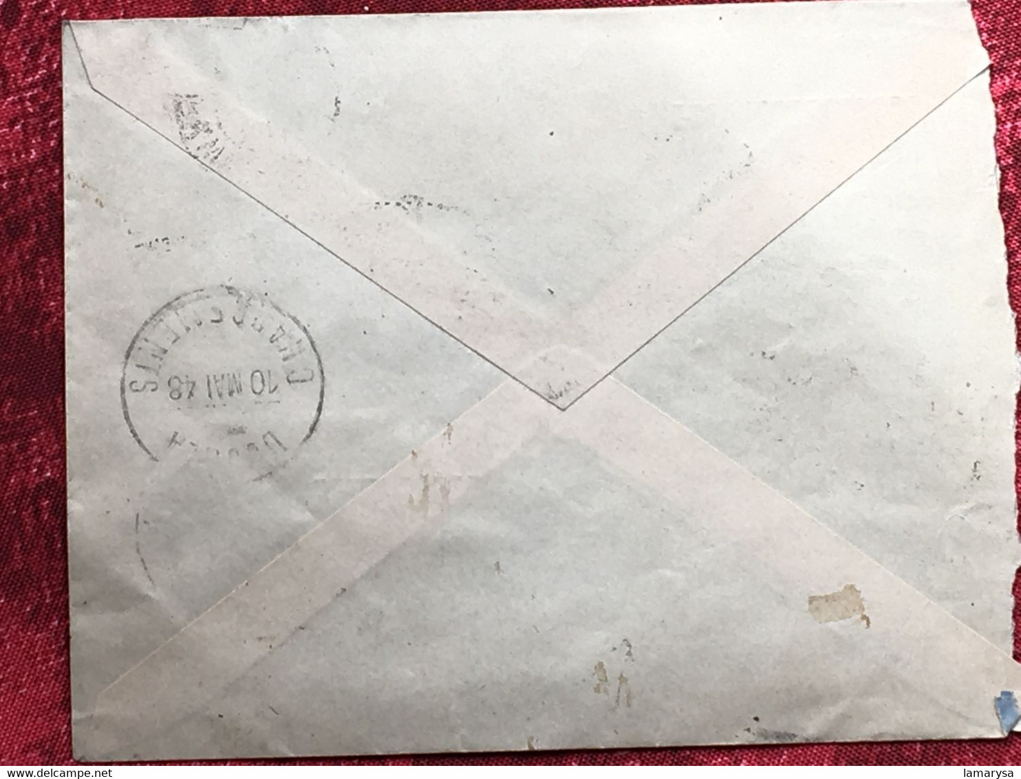 Fort-Lamy-Tchad--A.E.F. (1948 )-☛Douala Cameroun(ex-Colonie France)Timbre Poste Aérienne Lettre Recommandé Document - Lettres & Documents