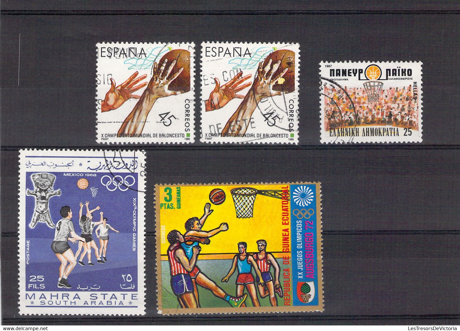 Lot De Timbres Thème Basket Ball - Basketball