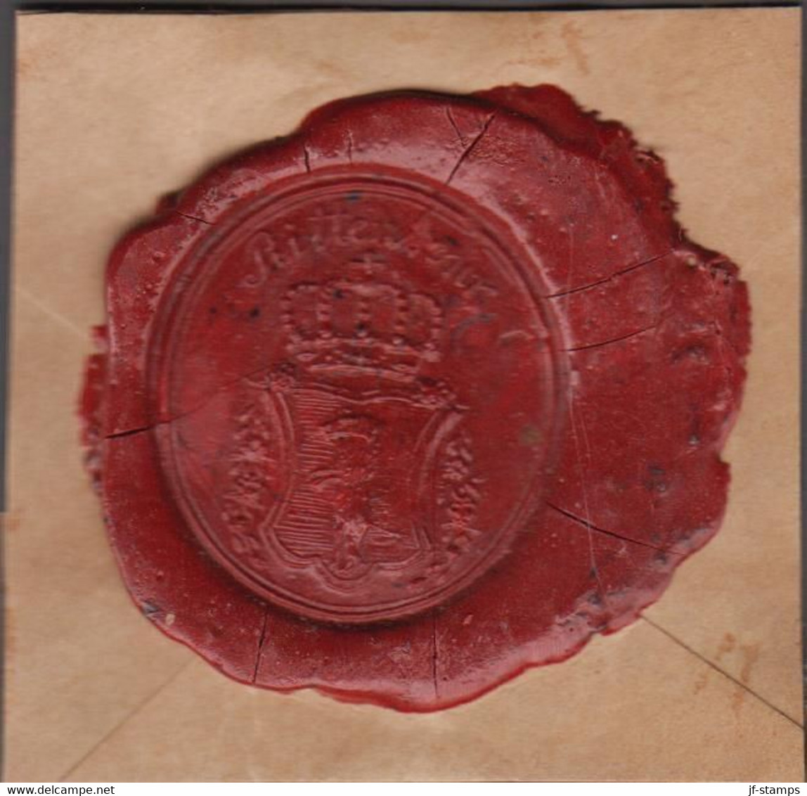 1910. GRØNLAND. Rare Red Seal With Sharp And Clear Cancel From Rittenbenk + POLARBEAR MOTIVE. Used In The ... - JF518227 - Colis Postaux