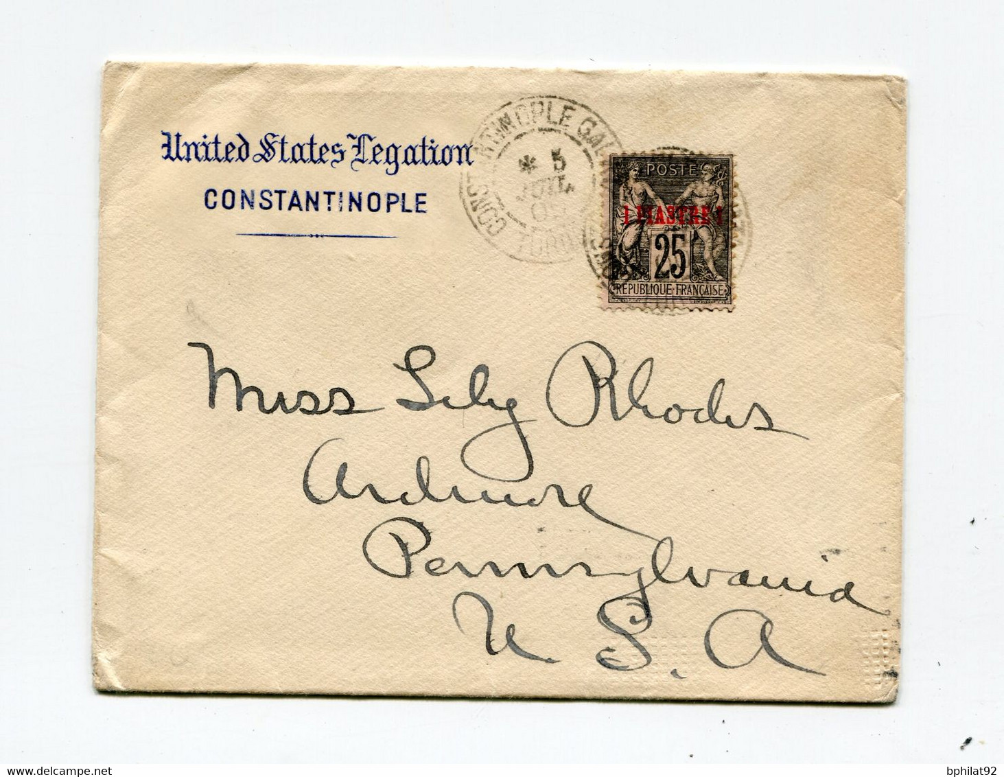 !!! LETTRE DE CONSTANTINOPLE DE 1900 POUR LES USA - Lettres & Documents