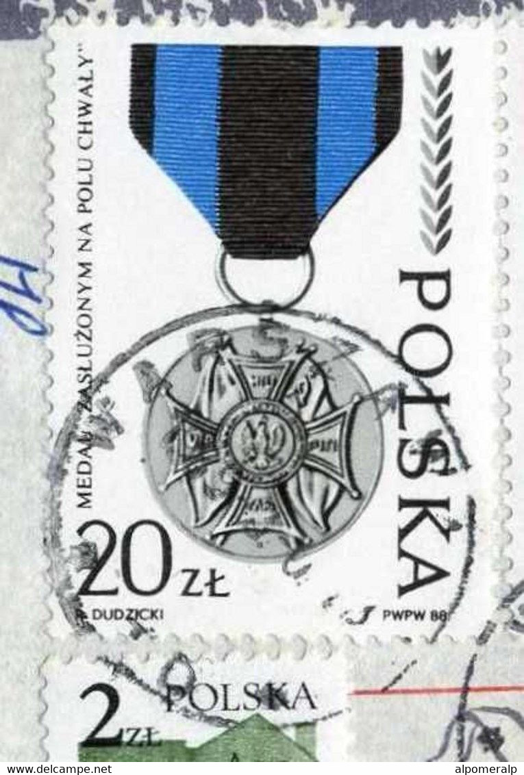 Poland Warszawa 1989 Aerogram Cover Used To Florida USA | WWII Medal | Maximilian Maria Kolbe, Polish Catholic Priest - Flugzeuge