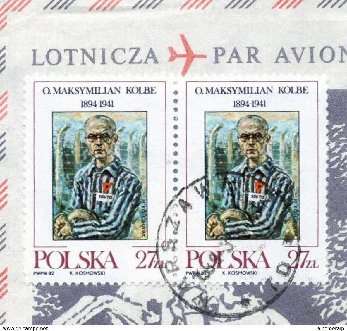 Poland Warszawa 1989 Aerogram Cover Used To Florida USA | WWII Medal | Maximilian Maria Kolbe, Polish Catholic Priest - Flugzeuge