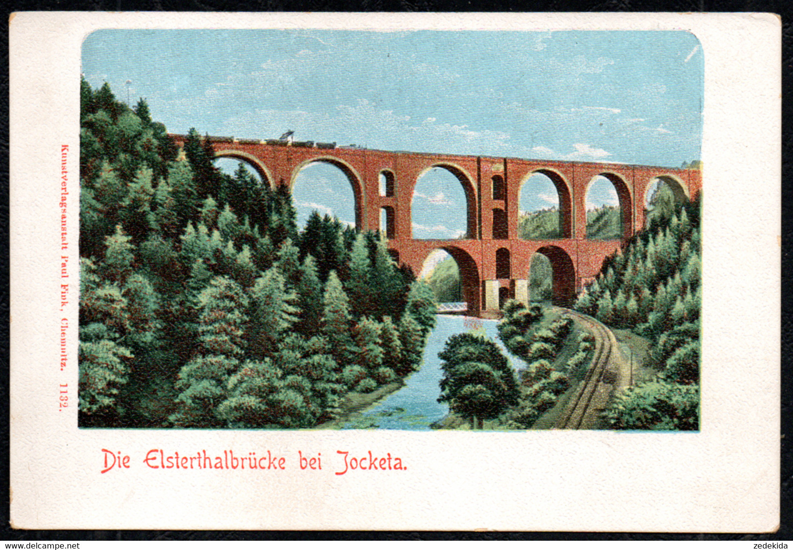 F6855 - Jocketa Elstertalbrücke Viadukt Eisenbahn - Verlag Paul Fink Chemnitz - Pöhl