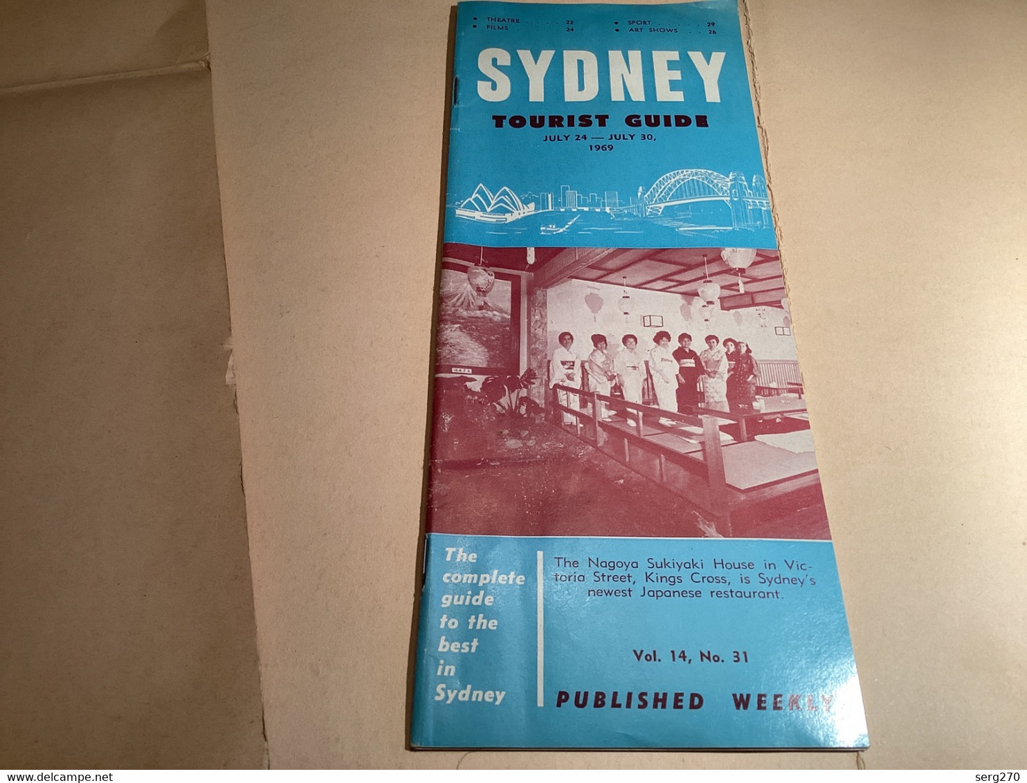 Sydney Tourisme Guide 1969 Publicité Quoi Le Plan Hôtel   Commerce Magasin Dancing Théâtre Restaurant - Australie