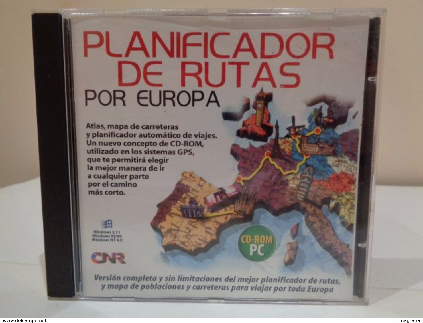 CD-ROM para PC. Planificador de rutas por Europa. Atlas, mapa de carreteras y planificador automático de viajes