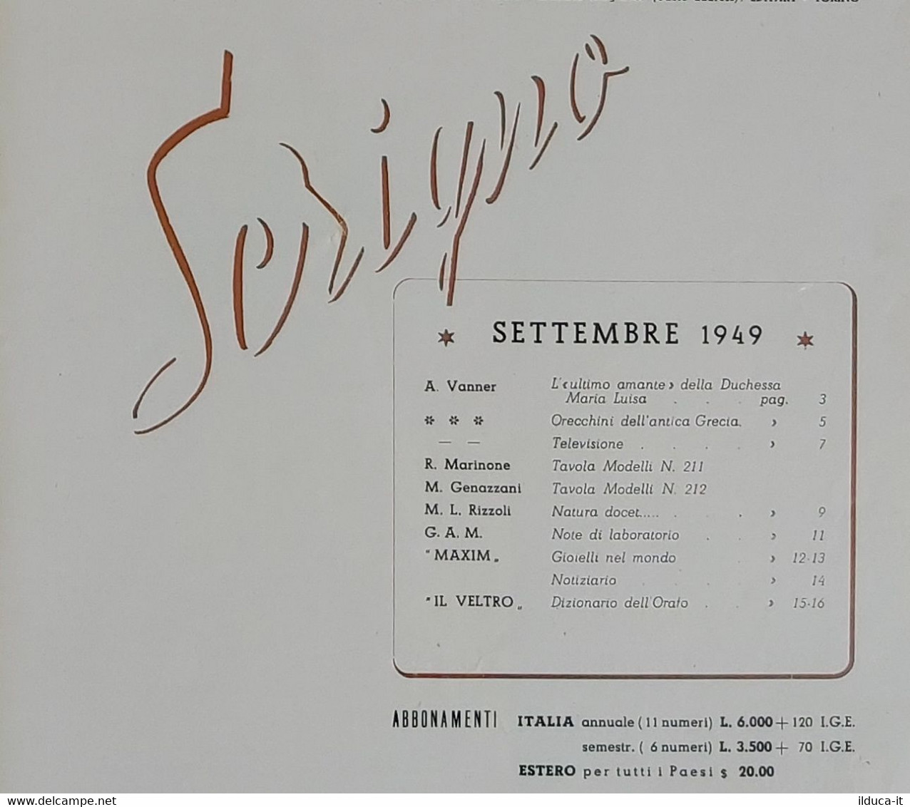 02279 Scrigno Arte Orafa - 1949 Nr. 08/09 - Art, Design, Decoration