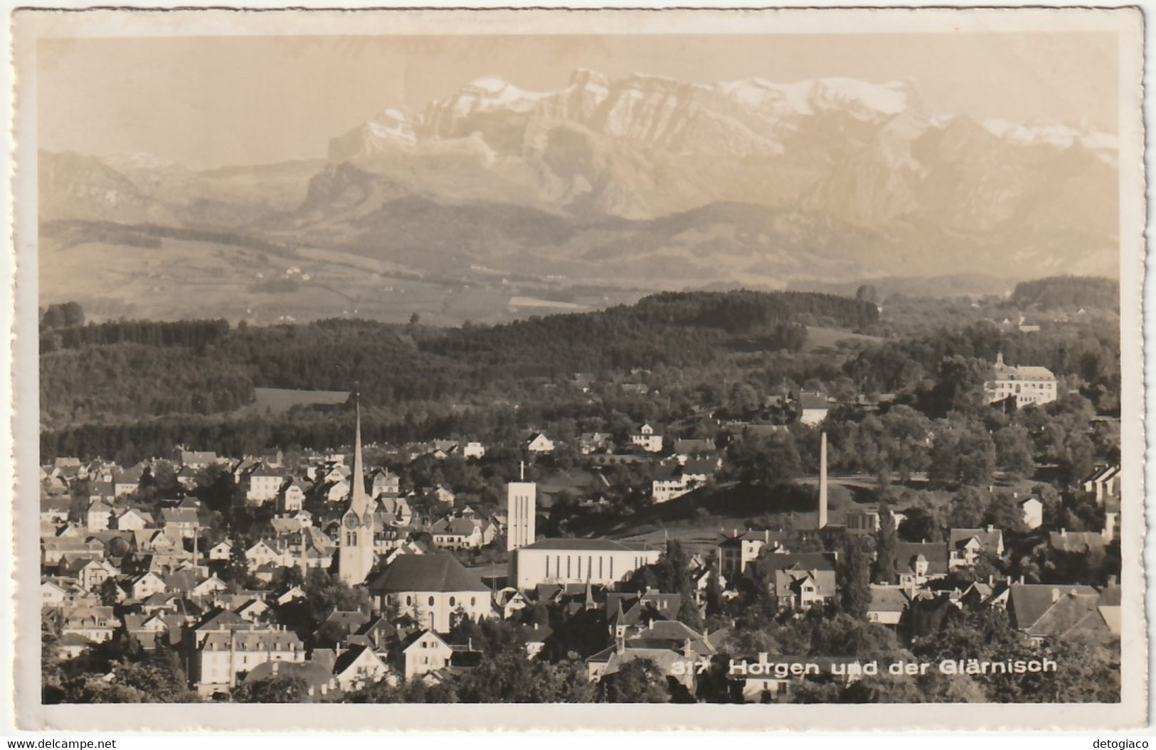 HORGEN UND DER GLÄRNISCH - SVIZZERA - SCHWEIZ - SUISSE - SWITZERLAND - VIAGG. 1930 -78334- - Horgen