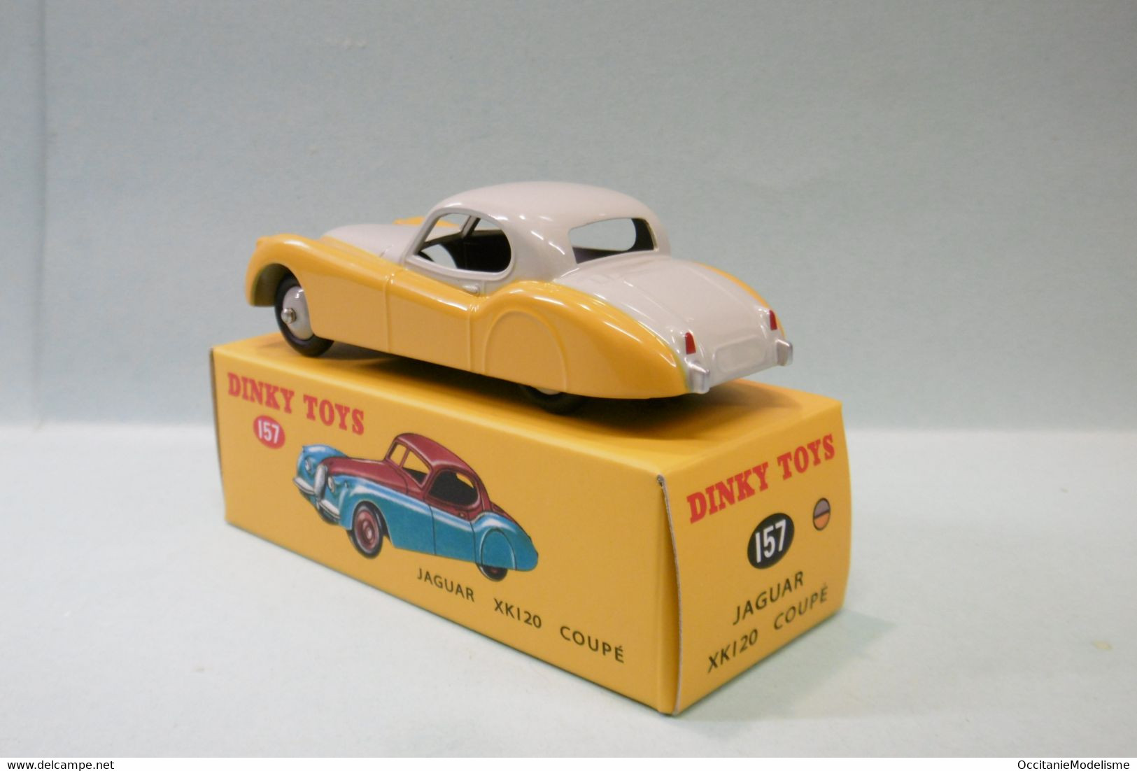 Dinky Toys / Atlas - JAGUAR XK120 COUPE Jaune Et Gris Réf. 157 Neuf 1/43 - Dinky