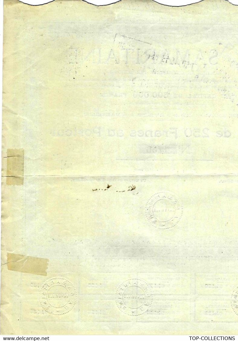 Titre Ancien - La Samaritaine - Société S - Titre De 1908  COTATION 50 EUROS REFERENCES ET HISTORIQUE - Other & Unclassified