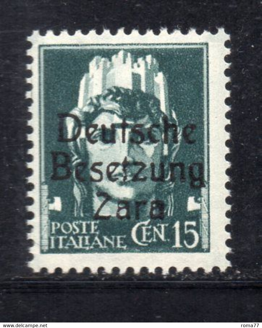 114big30 - ZARA TEDESCA 1943, 15 Cent N. 3 Linguella Forte * - Occup. Tedesca: Zara