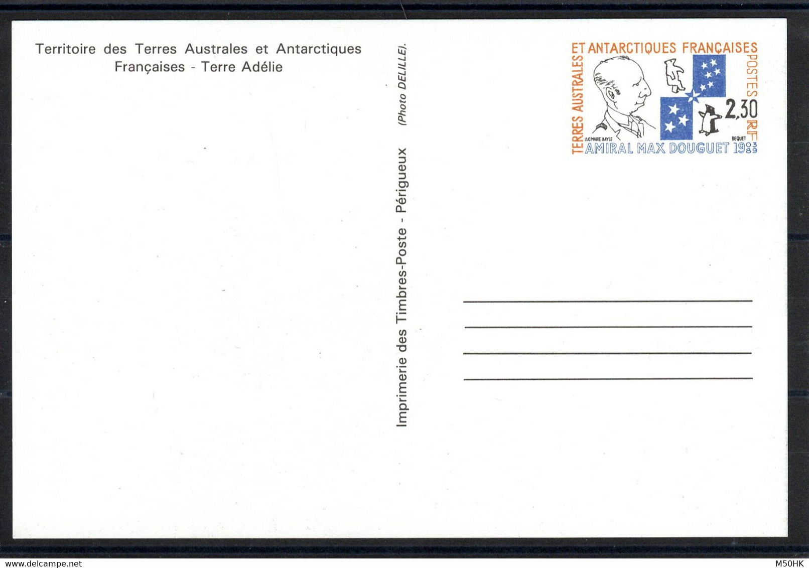 TAAF - Entier Postal 1-CP Neuf 1991 - Ganzsachen