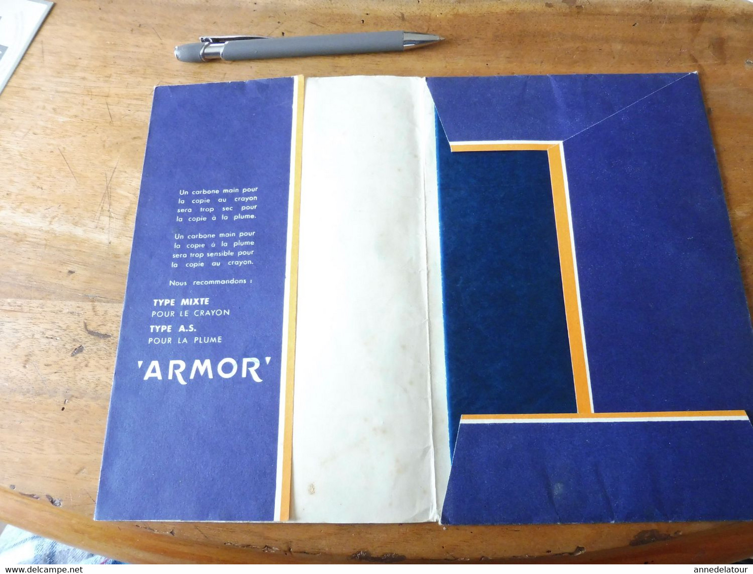 1944 PAPIER CARBONE Pour Plume Et Pour Crayon  (pochette De 12 Feuilles) Marque ARMOR - Pour Vendeurs , Voyageurs, Etc - Other & Unclassified