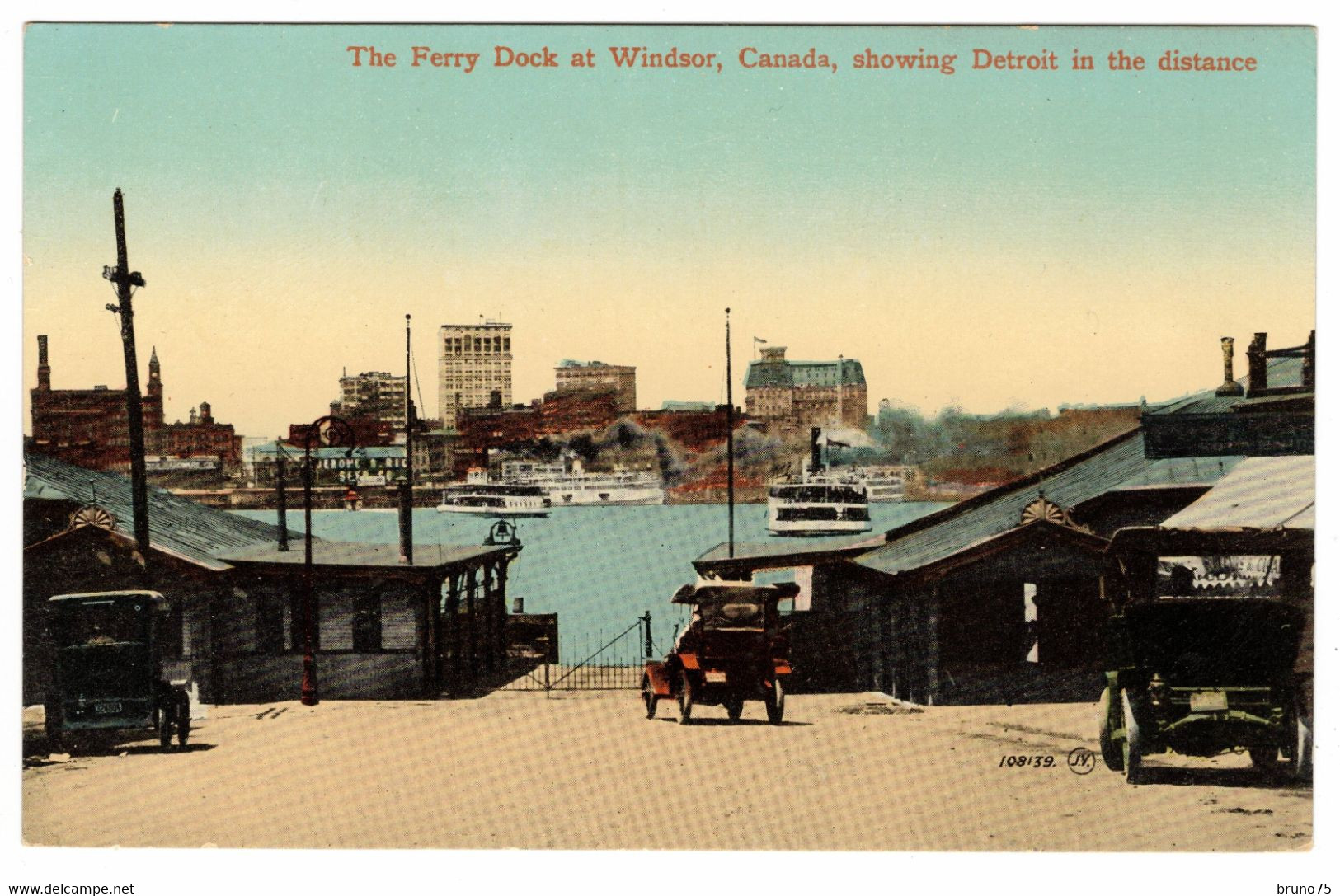 The Ferry Dock At WINDSOR, Canada, Showing Detroit In The Distance - Windsor