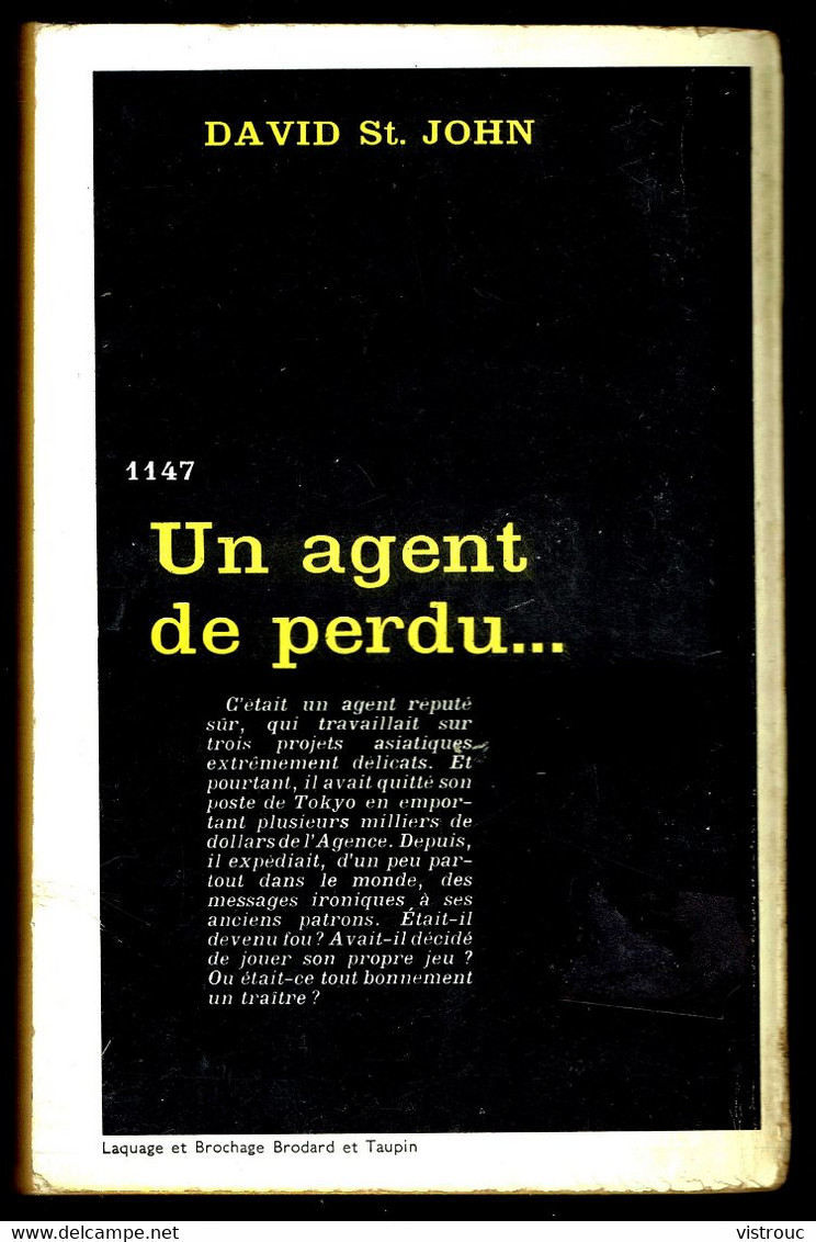 "Un Agent De Perdu..." - Par David St. JOHN- Série Noire N° 1147 - GALLIMARD - 1967. - Other & Unclassified