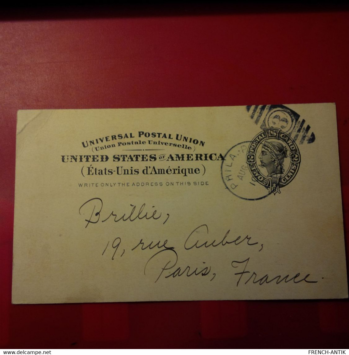 ENTIER UNITED STATES OF AMERICA POUR PARIS - Cartas & Documentos